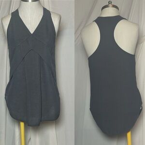 IRO GREY CREPE RACERBACK V NECK 34 SMALL